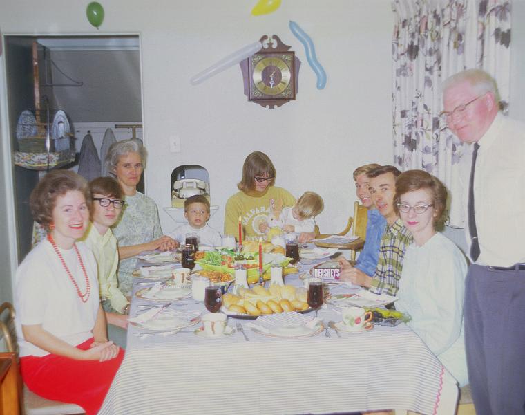 0290-June, Richard, Betty, Kenneth, Judy, John, Hall, Clarence, Effie, Amos.jpg - June, (Ting, the bird), Richard, Betty, Kenneth, Judy, John, Hal, Clarence, Effie, and Amos.  Forest Street, Denver.